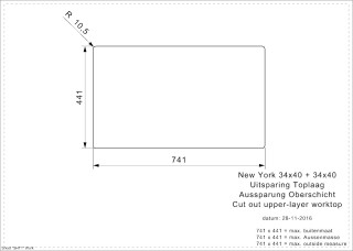 New York 34x40 34x40 Flush Cut Out